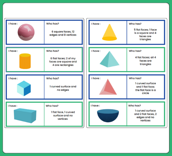 KS1 3D Shape Riddle Loop Cards