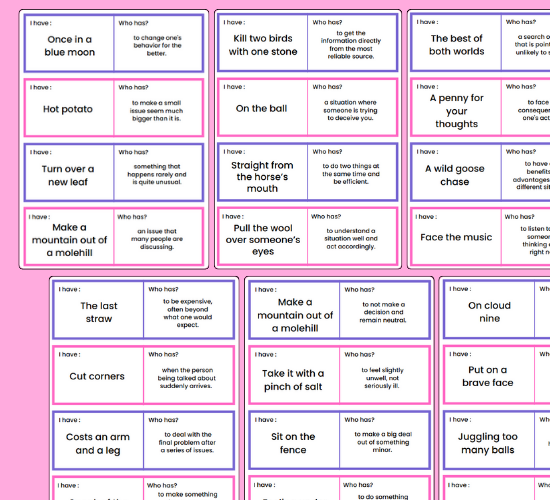 Idiom Loop Cards
