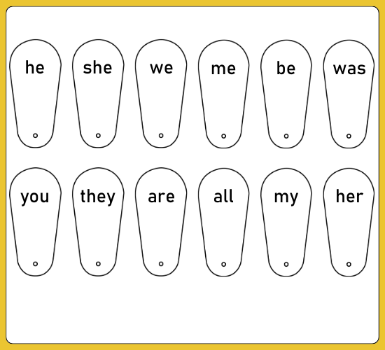 Phase 3 Tricky Words on Fans Cards