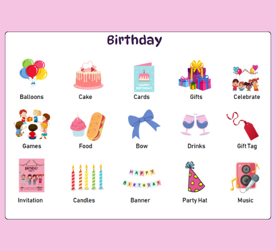 Birthday Word Mat