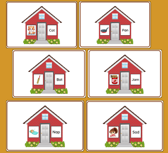 House CVC Words Matching Cards