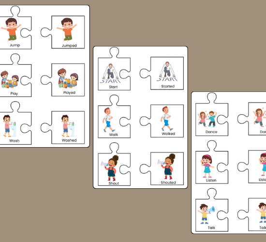 Regular Past Tense Verb Jigsaws