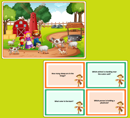 Farm Scene and Question Cards