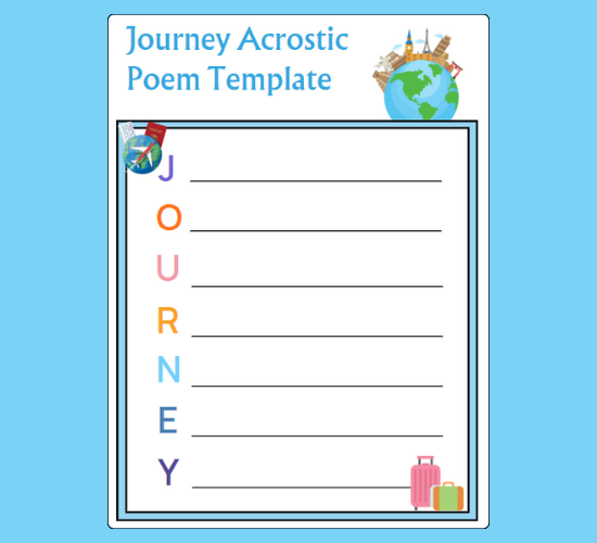 Journey Acrostic Poem Template