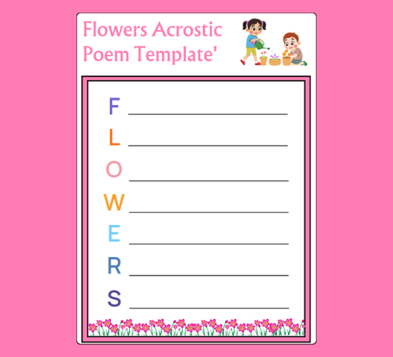 Flowers Acrostic Poem Template