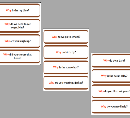 "Why?" Question Types Word Cards