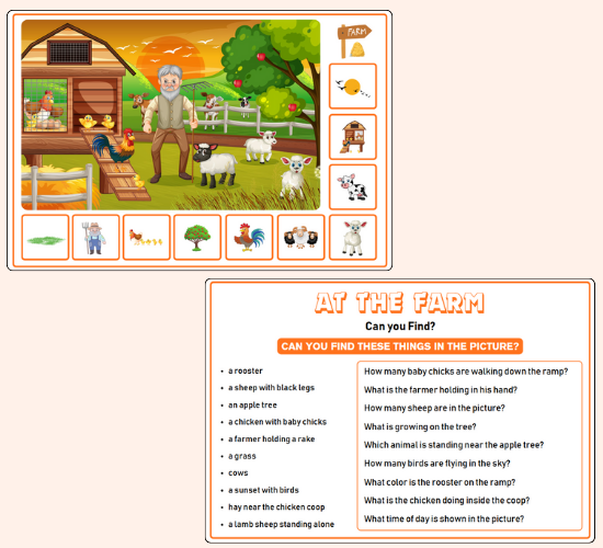At the Farm Can You Find...? Poster and Prompt Card Pack