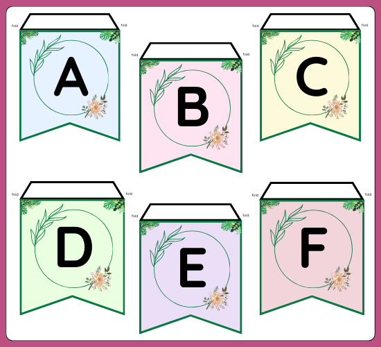Botanical Wildflower Bunting A-Z
