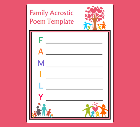 Family Acrostic Poem Template