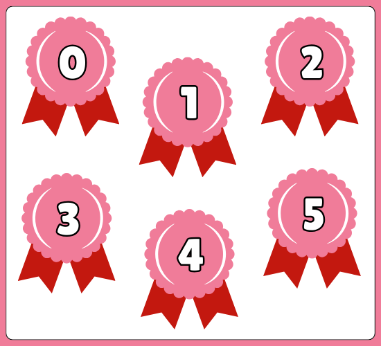 Numbers 0-31 on Badge