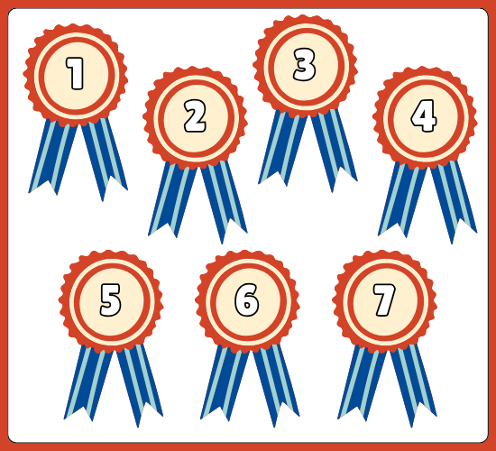 Numbers 0-100 on Badge