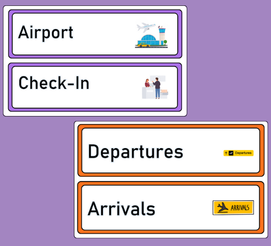 Airport Role Play Signs