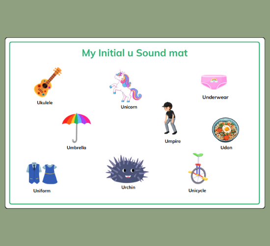 Initial u Sound Mat