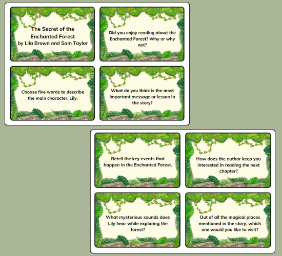 Comprehension Discussion Cards to Support Teaching on The Secret of The Enchanted Forest