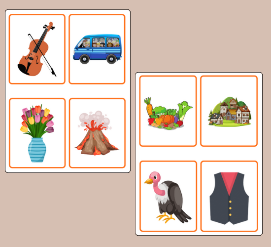 Letter v Initial Sounds Alliteration Picture Cards