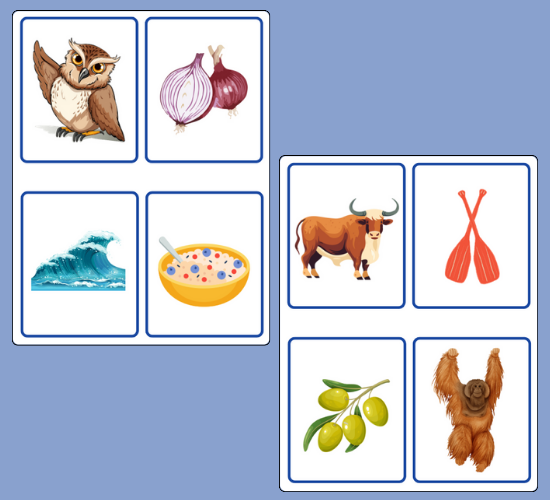 Letter o Initial Sounds Alliteration Picture Cards