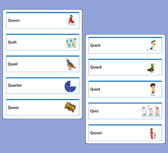 Initial Q Sound Word Cards