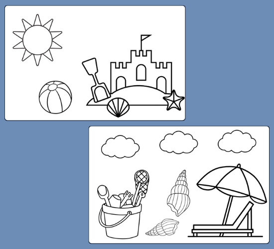 The Beach Coloring Poster