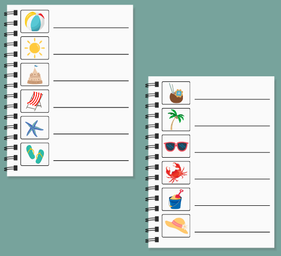 The Beach List Writing