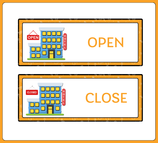 Hotel Role Play Open and Closed Signs