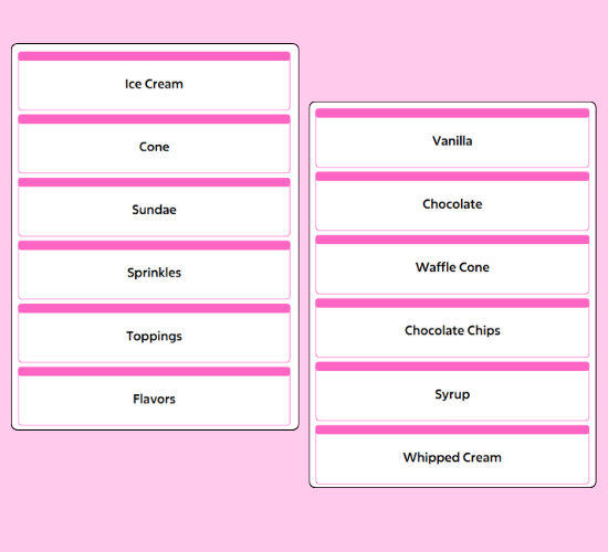 Ice Cream Van Role Play Labels