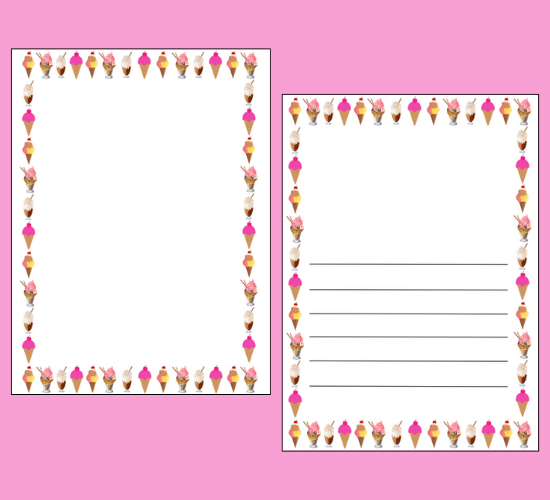 Ice Cream Page Borders