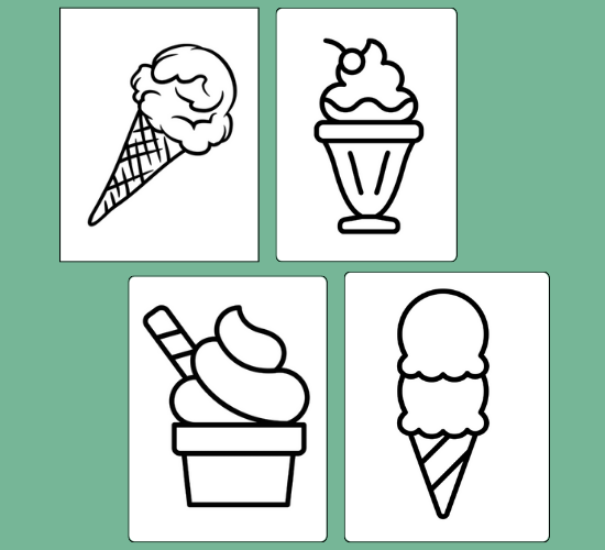 Ice Cream Coloring Poster