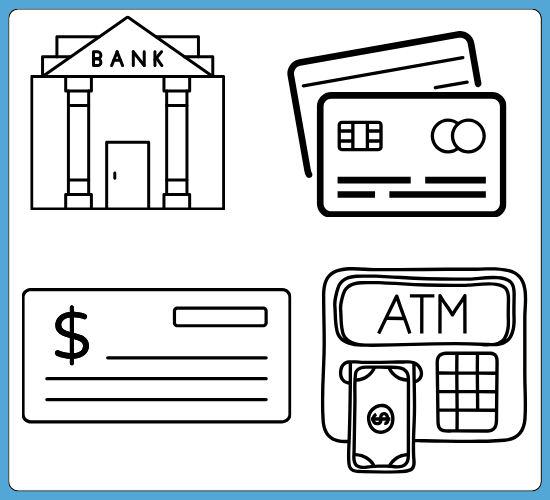 Bank Coloring Poster