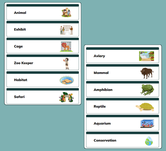 Zoo Word Cards