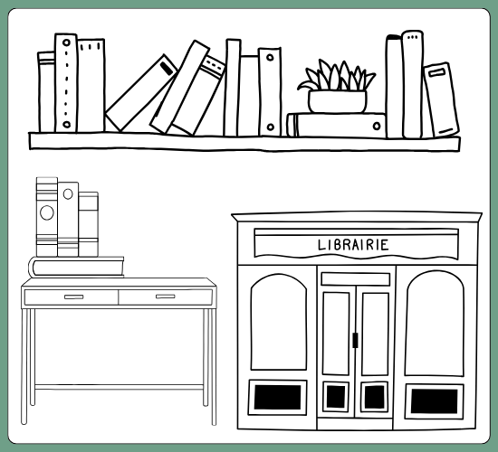 Library Role Play Coloring Poster