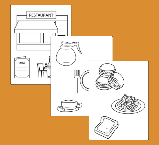 Restaurant Coloring Poster