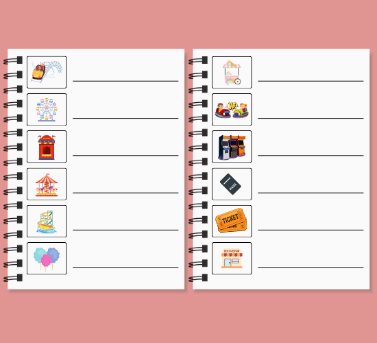 Theme Park List Writing