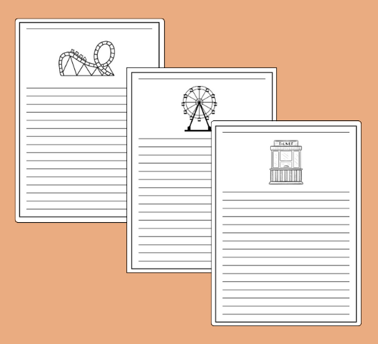 Theme Park Writing Frames