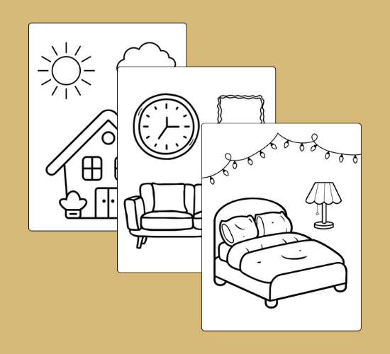 Home Coloring Poster