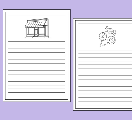Candy Store Writing Frames