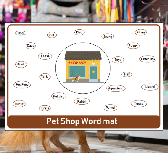 Pet Shop Word Mat