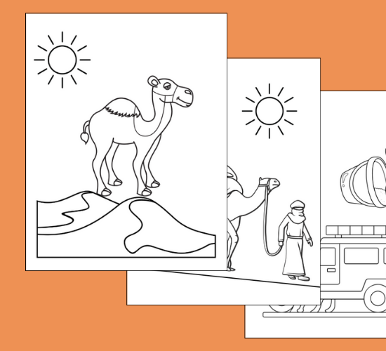 Desert Safari Coloring Poster
