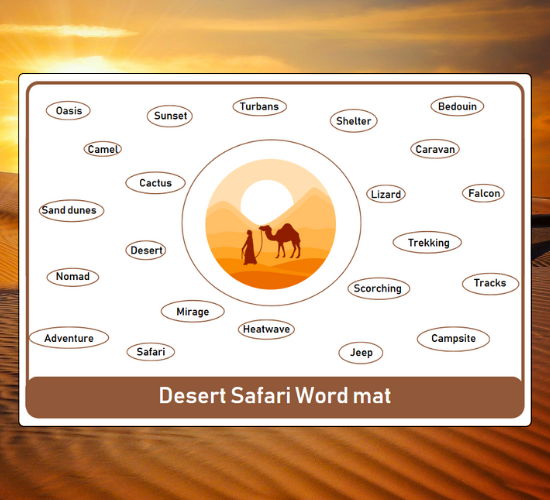Desert Safari Word Mat
