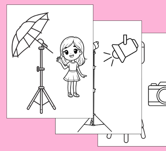 Photography Studio Coloring Poster