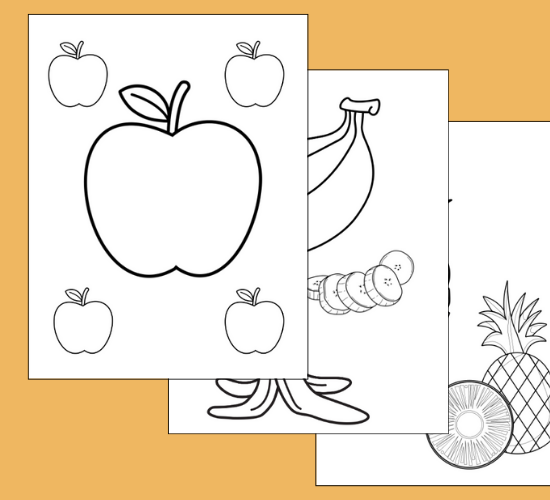 Fruit and Vegetables Coloring Poster