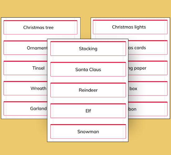 Christmas Card Display Box Label