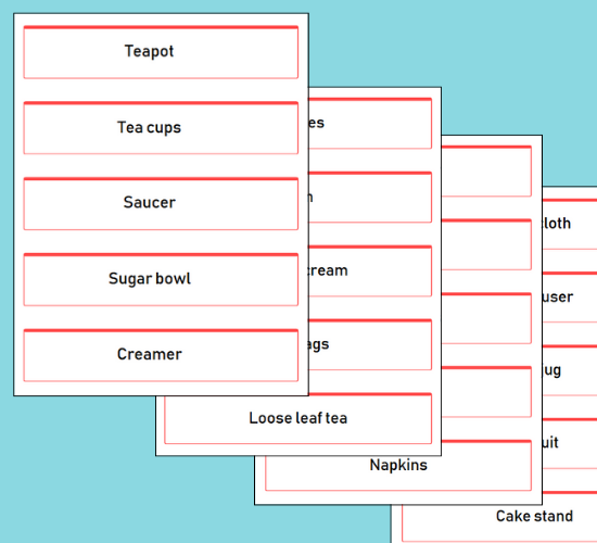 Tea Party Labels