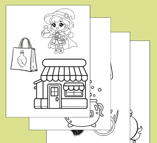 Potion Shop Coloring Poster