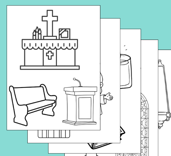 Church Coloring Poster