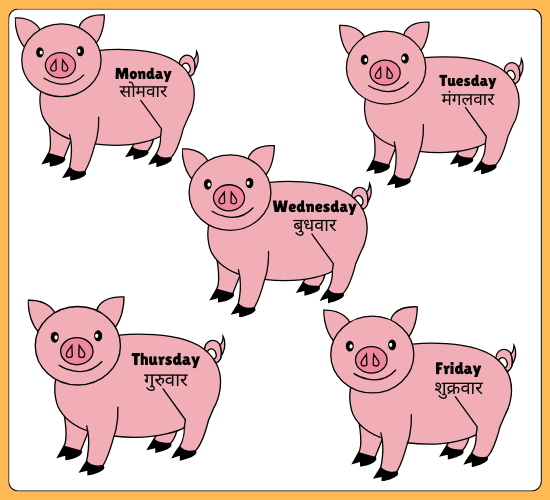 Days of the Week on pig(Hindi)