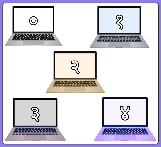 Numbers 0-50 on Laptop(Hindi)