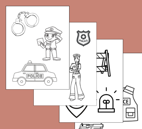Police Station Coloring Poster