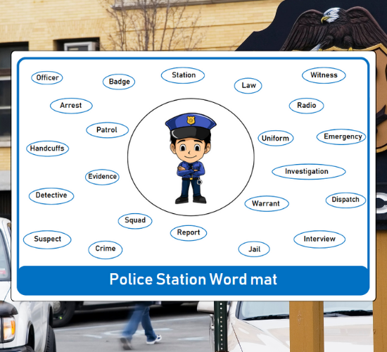 Educational Police Station Word Mat