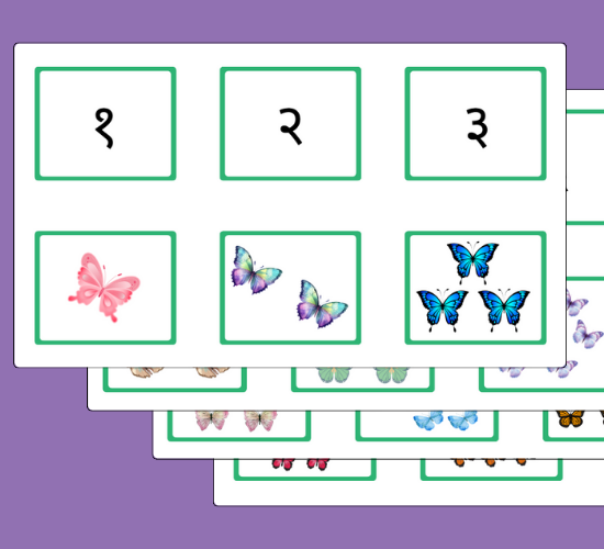Exciting 1-20 Number and Quantity Matching Cards(Hindi)