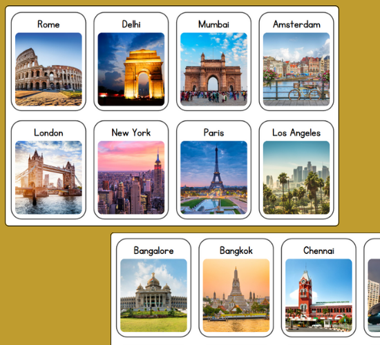 Famous Cities Mini Flashcards